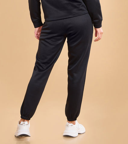 Enamor A404 Fleece Jogger Relax Fit High-Rise Fleece Jogger With Adjustable Drawsting.