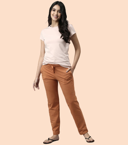 Lounge Pants | Basic Straight Leg Pants With Adjustable Drawstring And Zipper Pockets