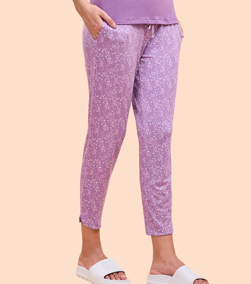 Enamor Essentials Womens E048-Mid Rise 7/8th Relaxed fit Lounge Pants