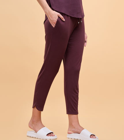 Enamor Essentials Womens E048-Mid Rise 7/8th Relaxed fit Lounge Pants