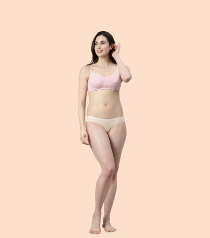 Enamor Eco-Melange MT02 Sectioned Lift and Support Cotton Nursing Bra for Women- High Coverage, Non Padded and Wirefree - Capri Melange