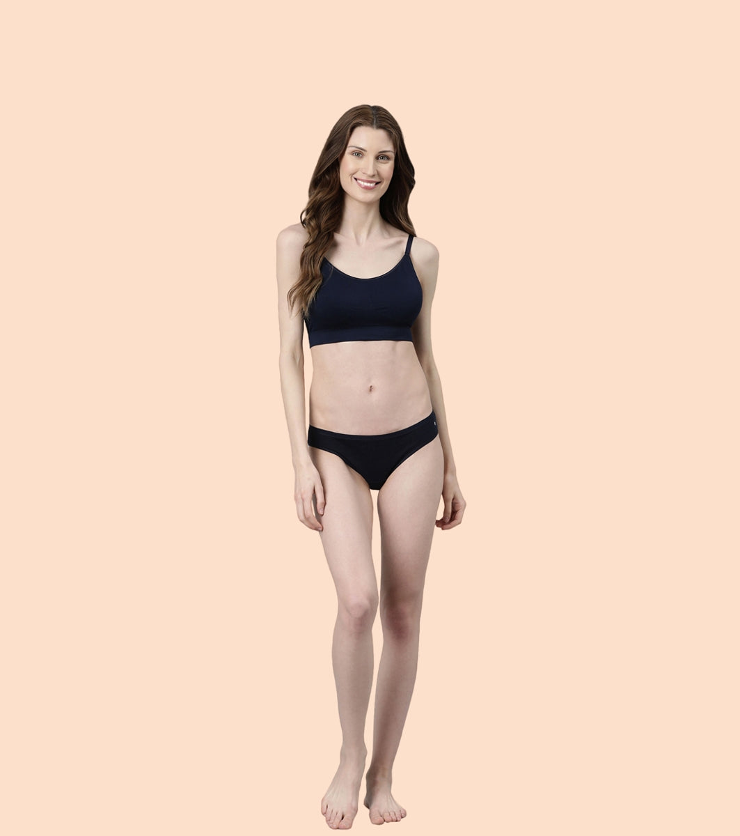 Enamor FlexiFree F037 Ultimate Comfort Seamless No -pinch T-shirt Bra for Women- High Coverage, Padded and Wirefree - Black