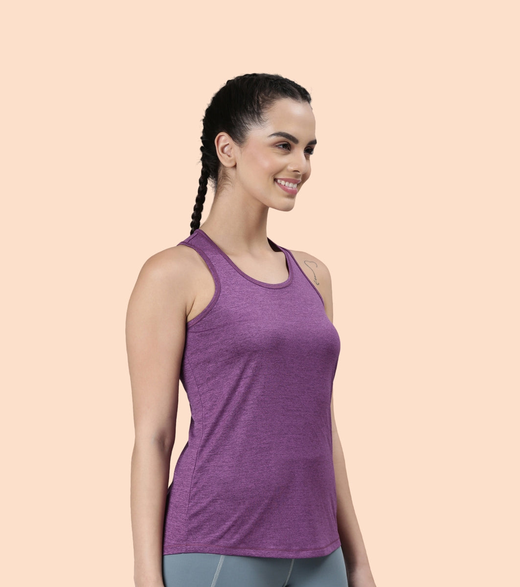 Basic Workout Tank | Dry Fit Racer Tank With Refective Graphic Relaxed Fit | Regular Length |A 308