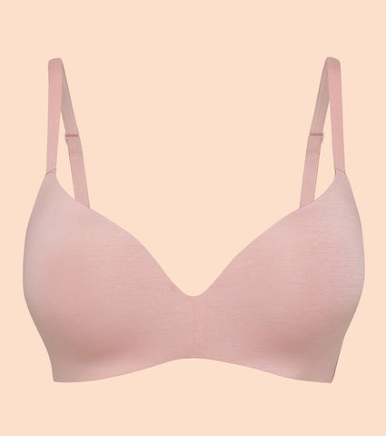 Enamor InvisiBra F084 Seamless Ultra Smoothening with Invisible Edges T-Shirt Bra - Padded Wirefree Medium Coverage - Strawberry Ice