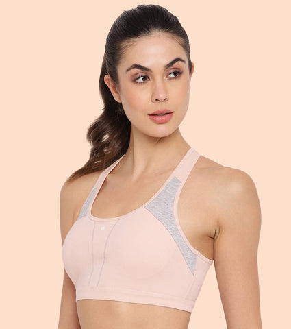 Racer Back Medium Impact Sports Bra with Removable Pads