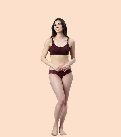 Enamor Eco-Melange MT02 Sectioned Lift and Support Cotton Nursing Bra for Women- High Coverage, Non Padded and Wirefree - Capri Melange