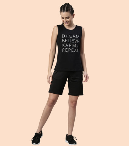 Stay Cool Tank | Crew Neck Anti-odour Stretch Cotton Muscle Tank With Graphic Print