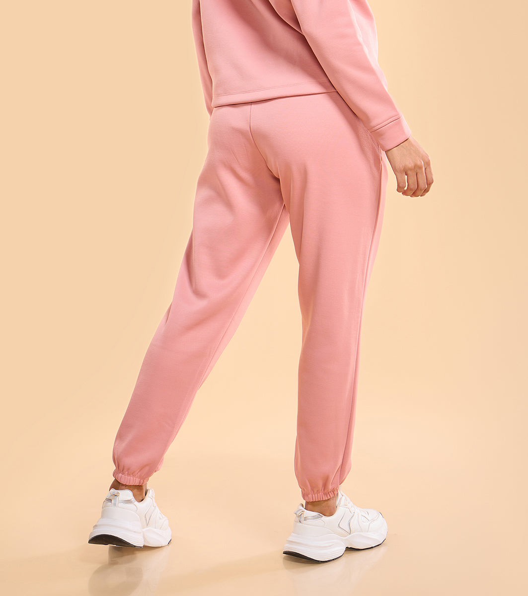 Enamor A404 Fleece Jogger Relax Fit High-Rise Fleece Jogger With Adjustable Drawsting.