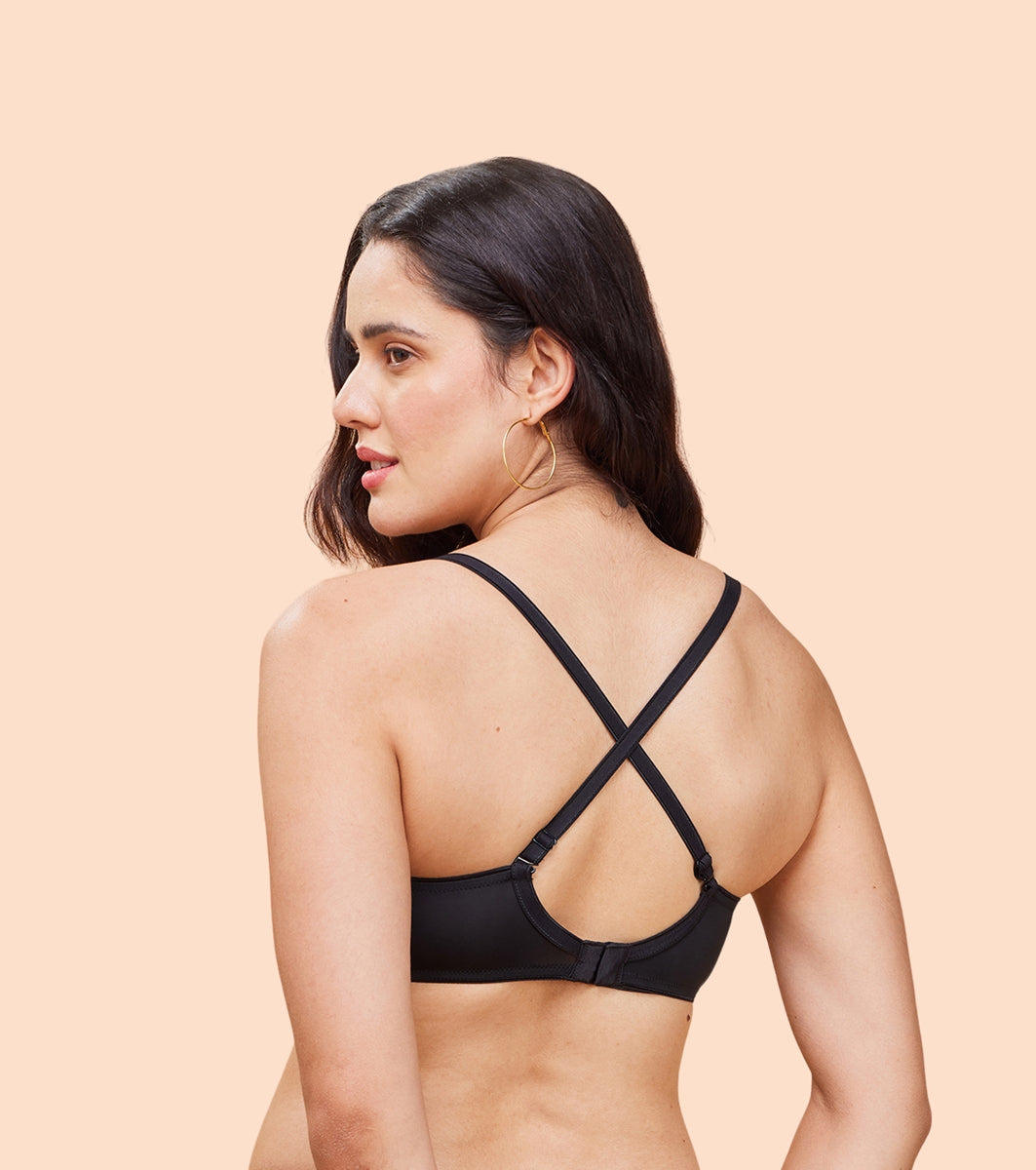 Enamor Dope Dye F165 Ecolite Fabric Smooth Support Bra for Women - Padded, Wirefree and High Coverage