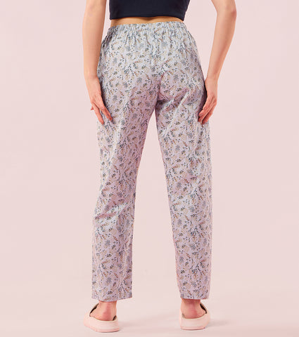 Essentials – E4A5 Hangout Pant Relaxed Fit | Mid Rise | Regular Length - Blue Botanical Print