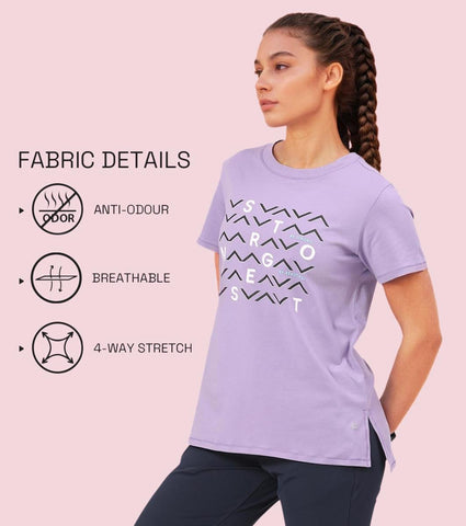 Enamor A301 Short Sleeve Anti-Odour Cotton T-Shirt With Graphic Print - Chalky White Strongest