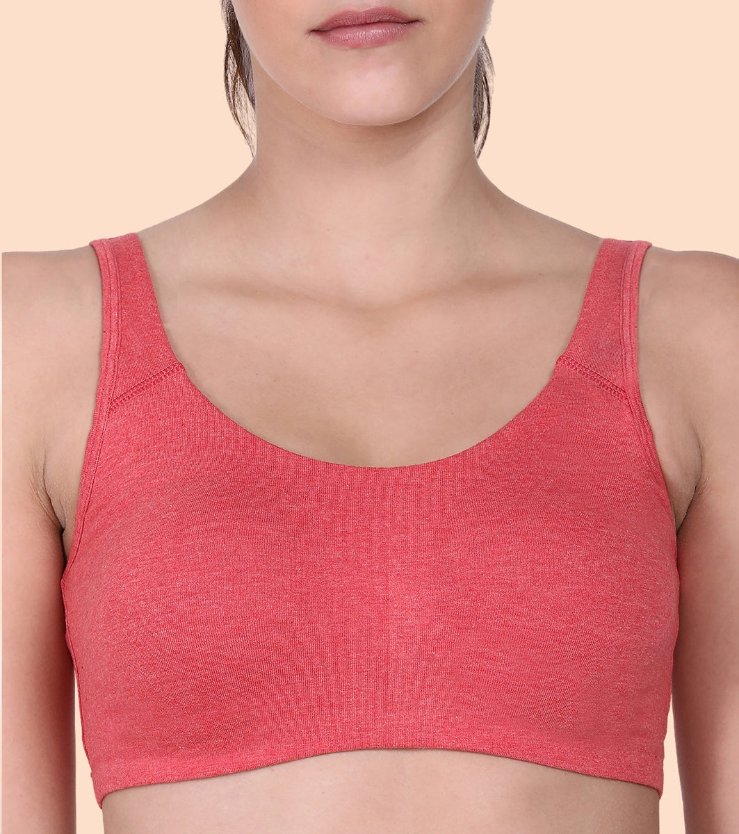 Enamor Low Impact Cotton Bra For Women - Non-Padded, Non-Wired, High-Coverage Bra For All-Day Comfort | SB06