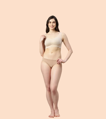 Enamor InvisiBra F070 Ultra Smooth Freedom Bra for Women- Padded Wirefree and Full Coverage - Pale Skin