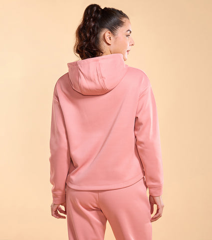 Enamor A905 Fleece Sweatshirt Relax Fit Crop Hooded Fleece Sweatshirt