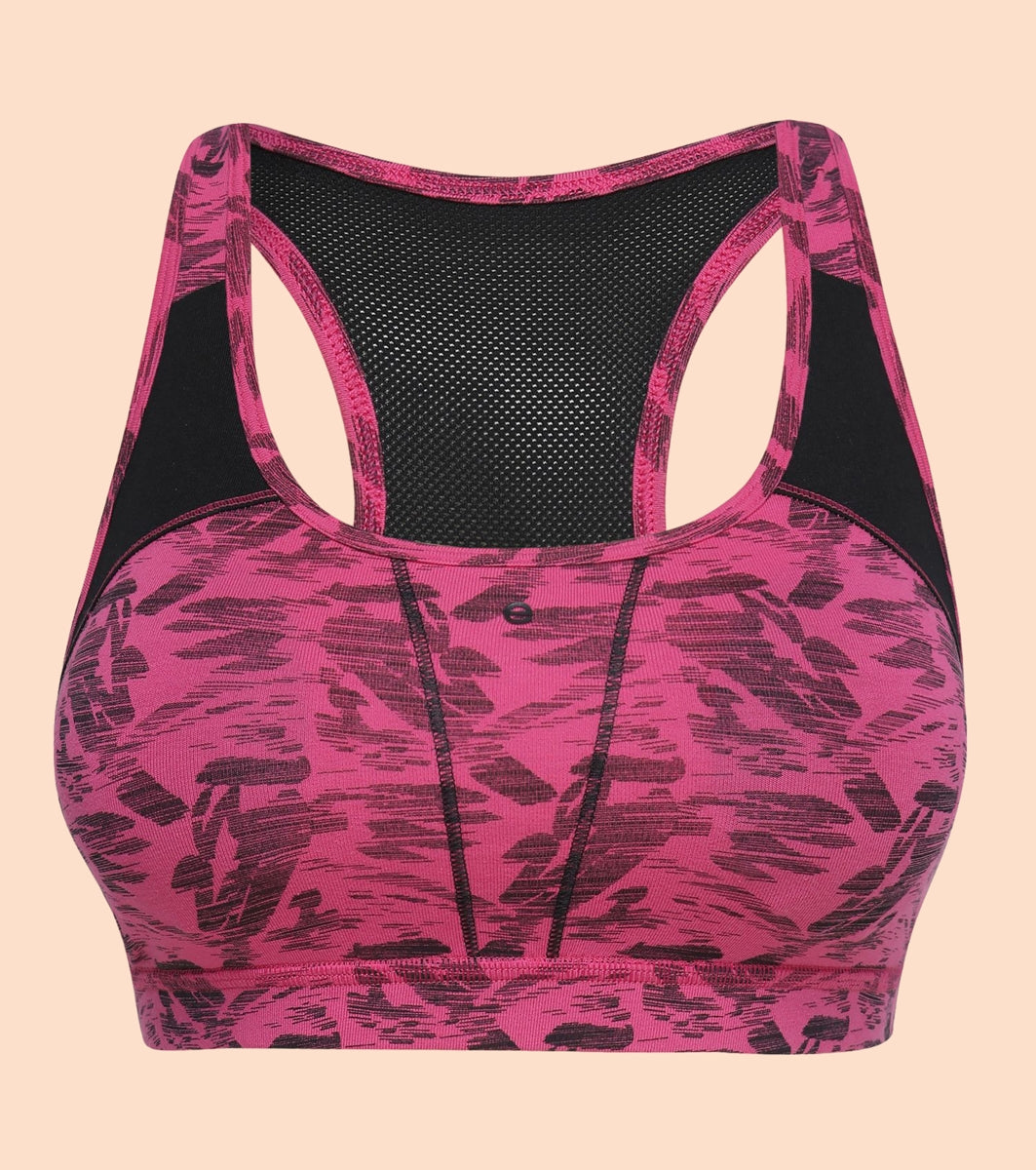 Racer Back Medium Impact Sports Bra with Removable Pads