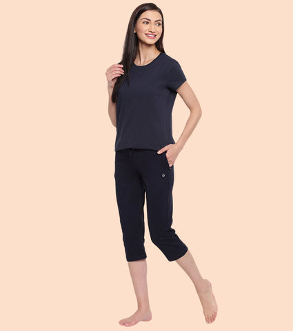 Lounge Capri | Straight Leg Cotton Spandex Capri