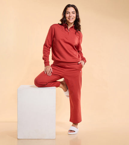 Enamor E405 – Cotton Rich Fleece Straight Pant