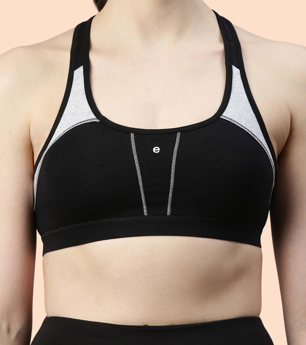 Racer Back Medium Impact Sports Bra with Removable Pads