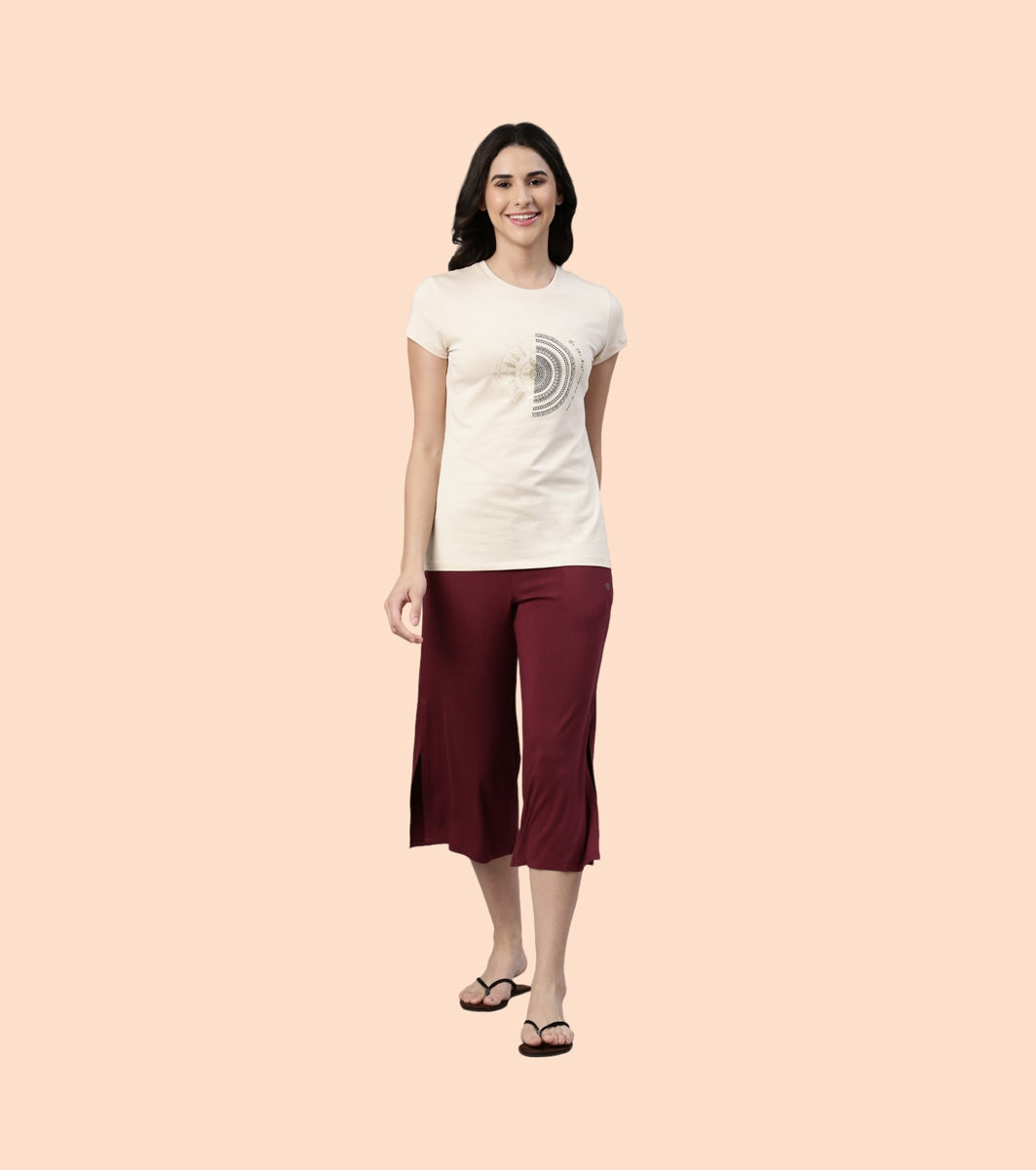 Shop In Culotte | Crop Length Culotte With Smart Side Slits