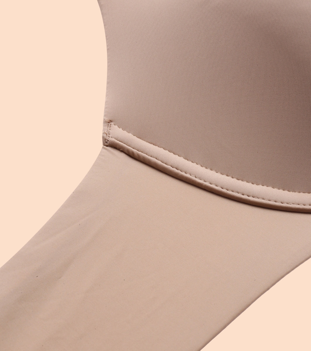 Enamor Dope Dye F057 Eco-Friendly T-shirt Bra for Women with Crush-Proof Cups- High Coverage, Padded And Wired - Honey Beige