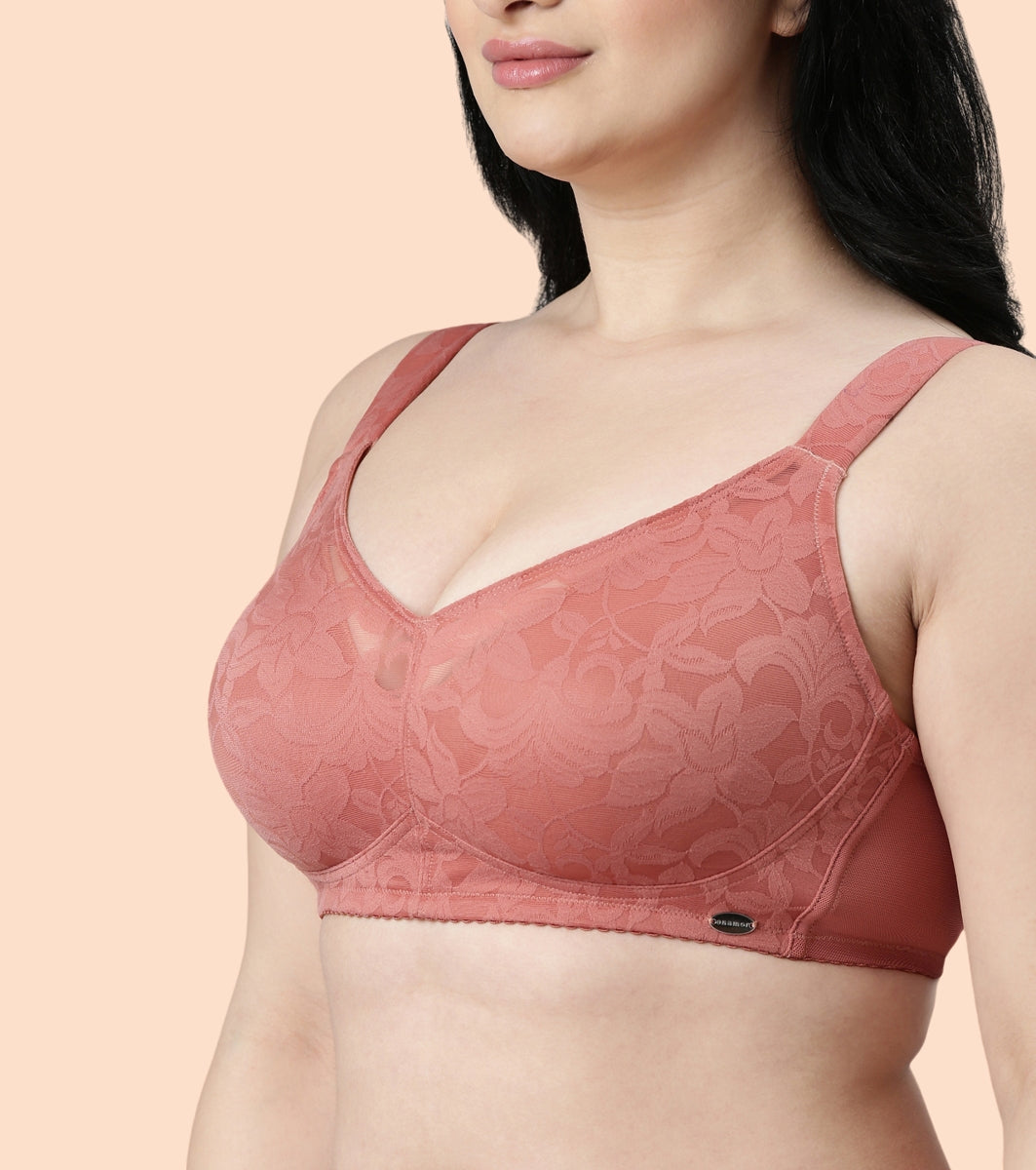 Enamor Body Transform F122 Smooth and Ultra Light Curve Super Support Bra for Women- Full Coverage, Non Padded and Wirefree