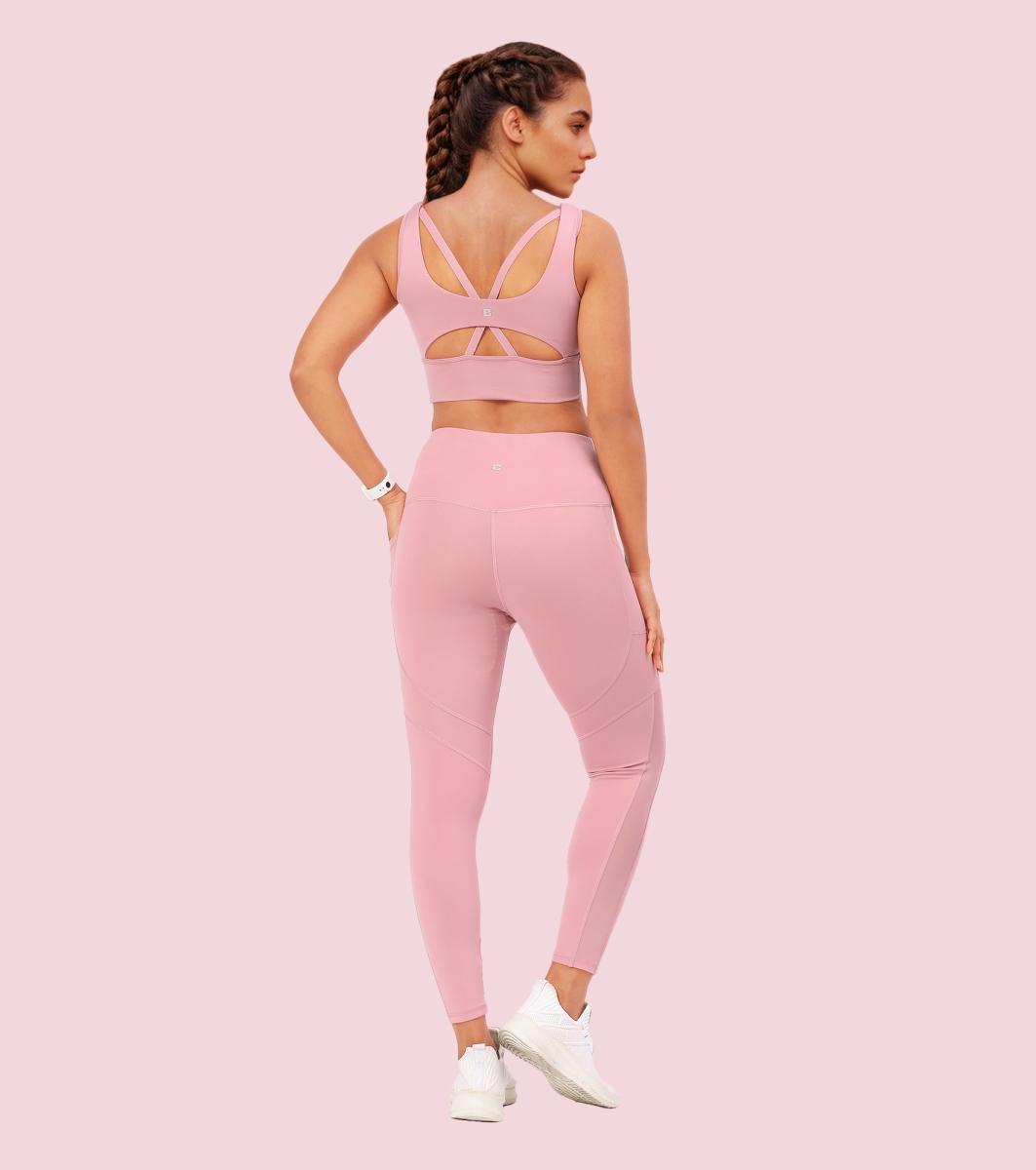 Enamor A610 Women's Quick Dry High Waist Workout Leggings with Elasticated Waistband - Lilas