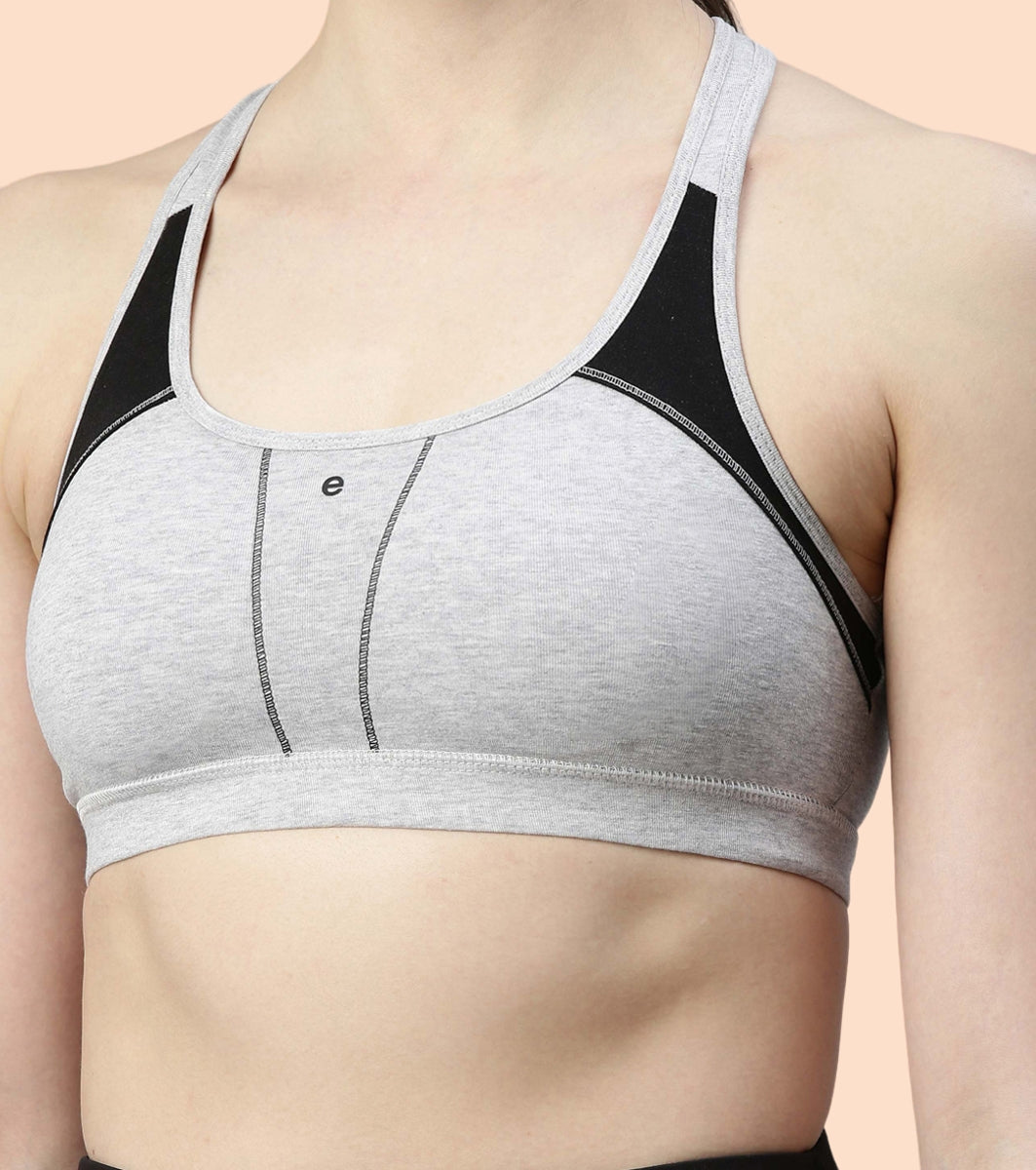 Racer Back Medium Impact Sports Bra with Removable Pads