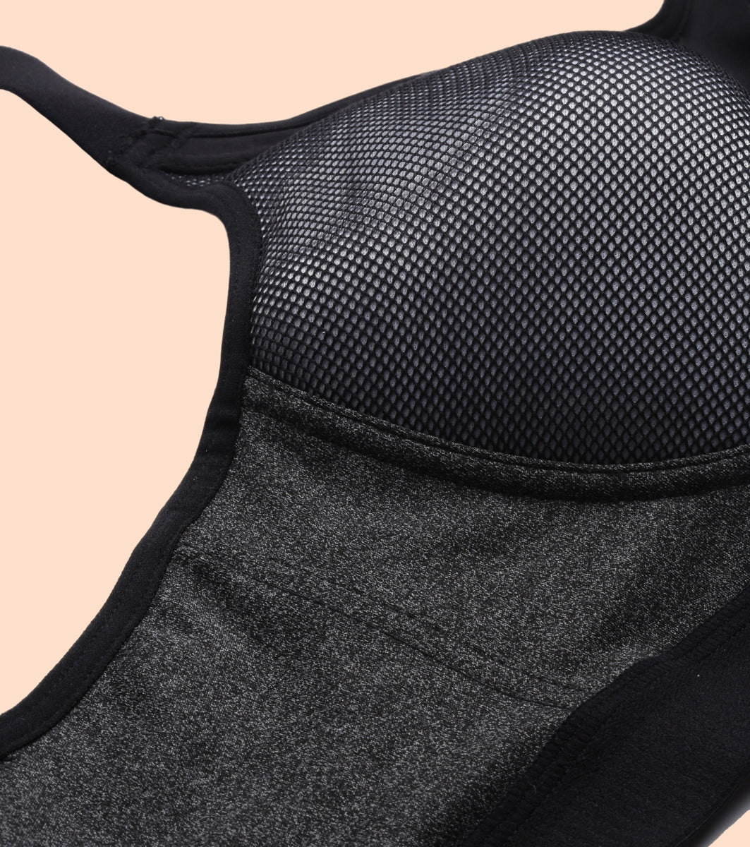 Enamor Agion SB25 Y-panel for Bounce Control High-Impact Sports Bra for Women- Full Coverage, Padded and Wirefree - Pearl