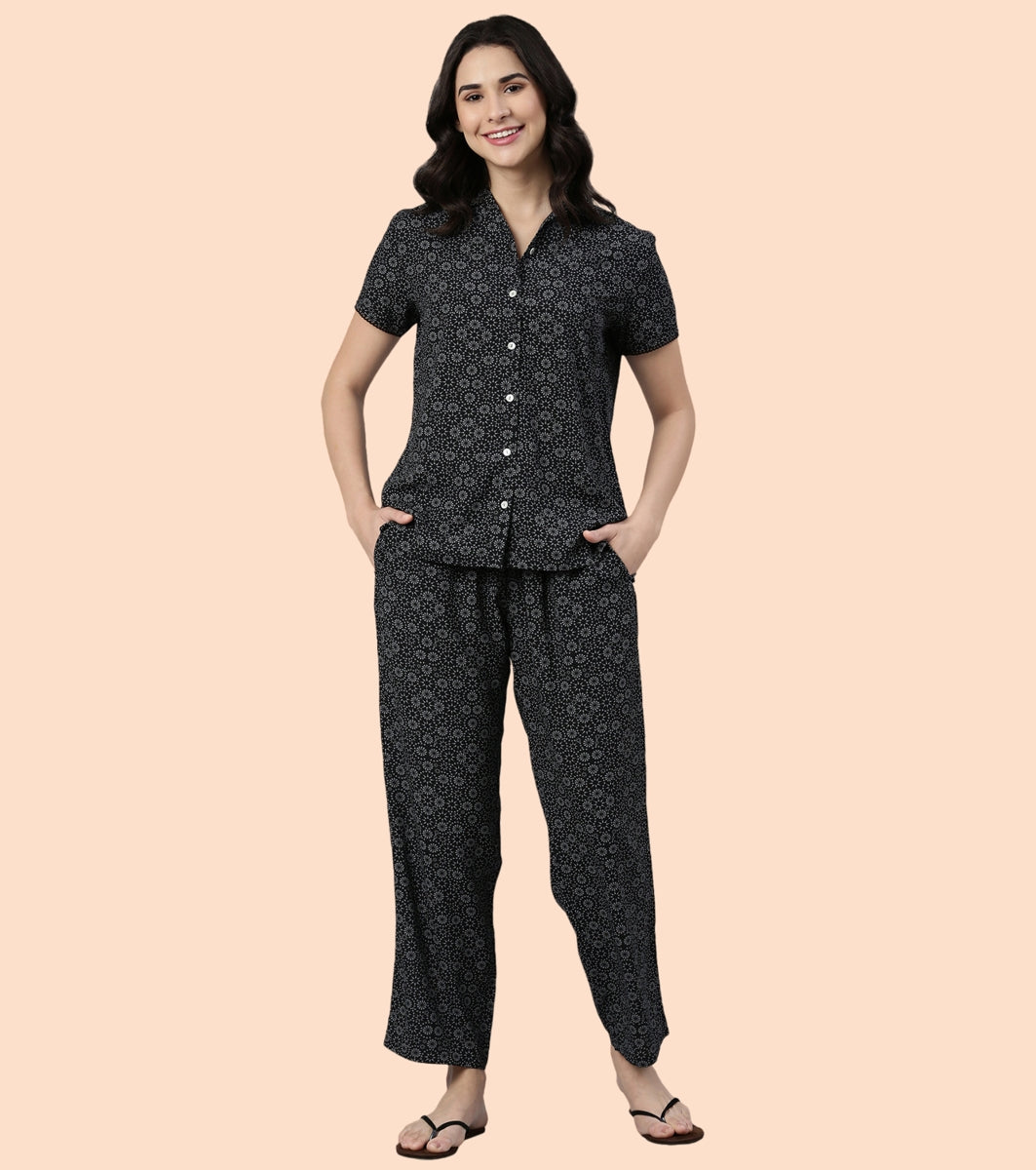 Slounge Pant | Modal Woven Printed Pull-On Pant