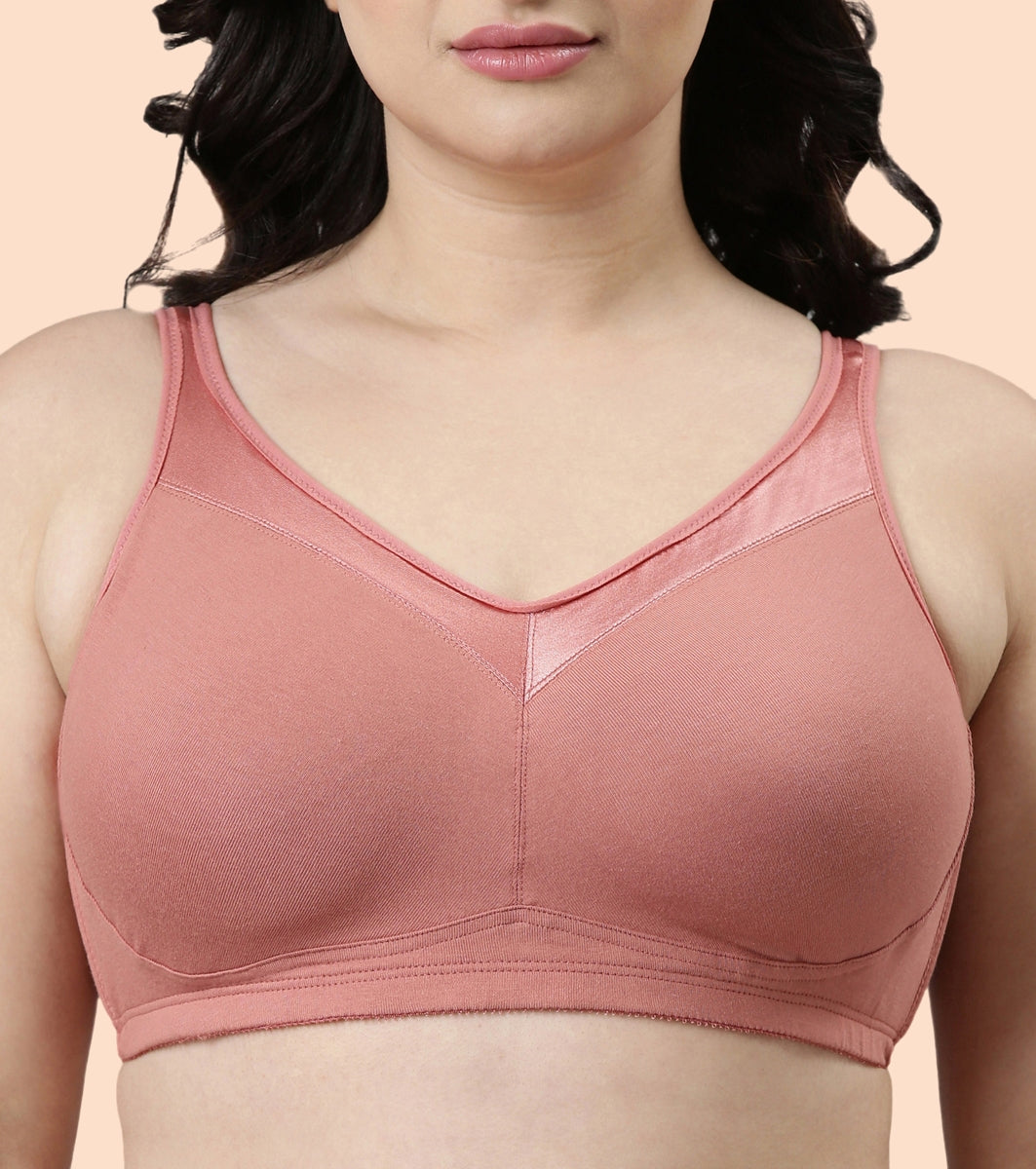 Enamor Super Lift Classic Full Support Bra For Women - Non-Padded, Non-Wired Bra For Full Coverage & Support | A112 | Rosette