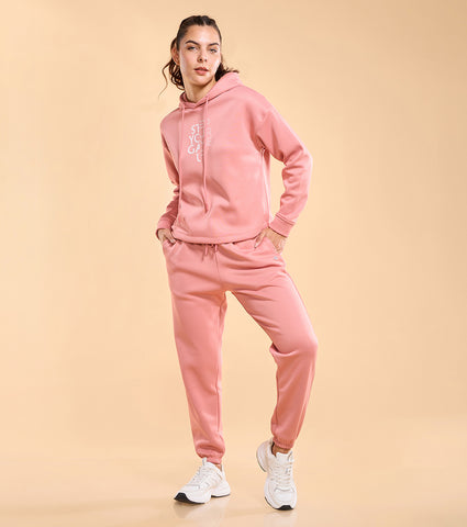 Enamor A404 Fleece Jogger Relax Fit High-Rise Fleece Jogger With Adjustable Drawsting.