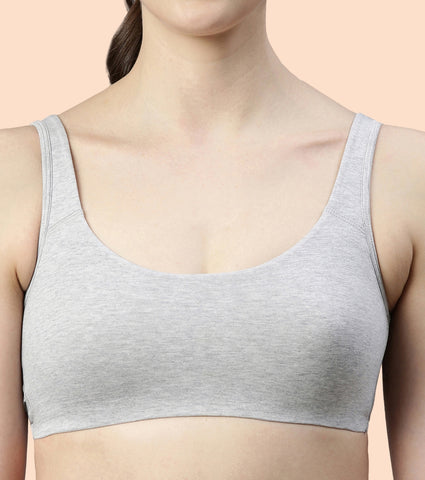 Enamor Low Impact Cotton Bra For Women - Non-Padded, Non-Wired, High-Coverage Bra For All-Day Comfort | SB06