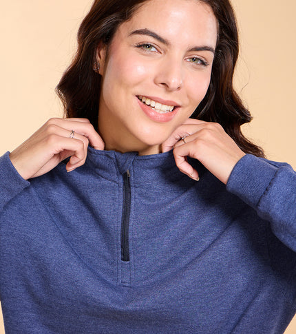 Enamor E904 Cotton Rich Fleece Sweatshirt - Relaxed Fit, Regular Length