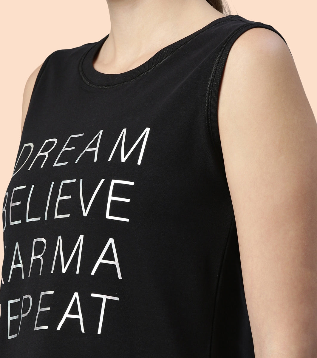 Stay Cool Tank | Crew Neck Anti-odour Stretch Cotton Muscle Tank With Graphic Print