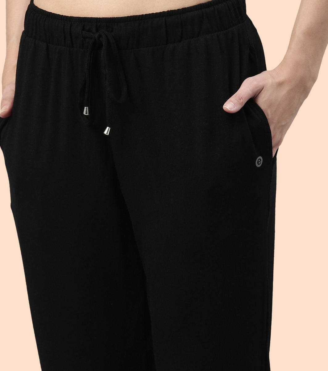 Enamor Essentials Womens E048-Mid Rise 7/8th Relaxed fit Lounge Pants