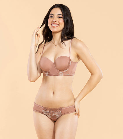 Enamor P143 Ultra Low Waist Bikini with Luxe Embroidered Lace for a Modern, Chic Look