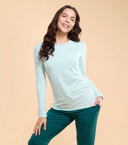 Enamor E257 Essentials Cotton Long Sleeve Crew Tee