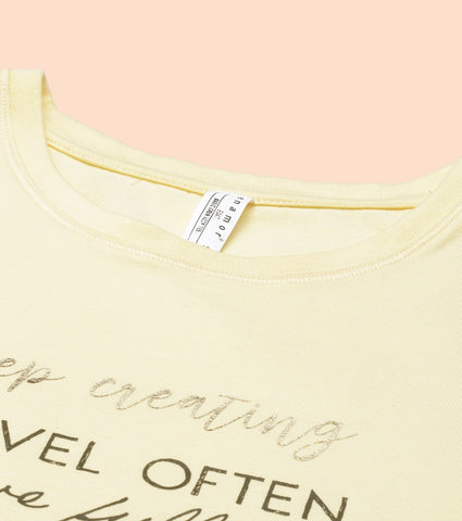 Basic Crew Tee – Graphic Print | Short Sleeve Crew Neck Stretch Cotton Tee