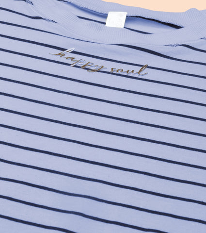 Active Cotton Tee -Stripes | Yarn Dyed Stripe Short Sleeve Anti-Odour Cotton Tee With Graphic