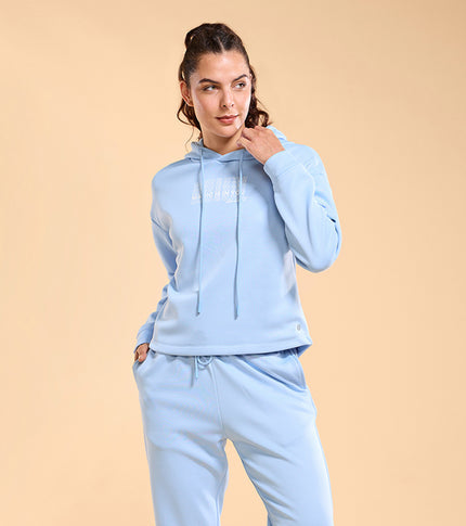 Enamor A905 Fleece Sweatshirt Relax Fit Crop Hooded Fleece Sweatshirt