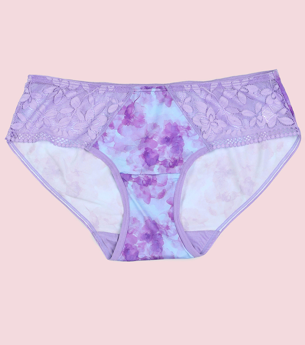 Enamor P151 The Lace Hug Mid-Waist Hipster Panty - Lilac Mist