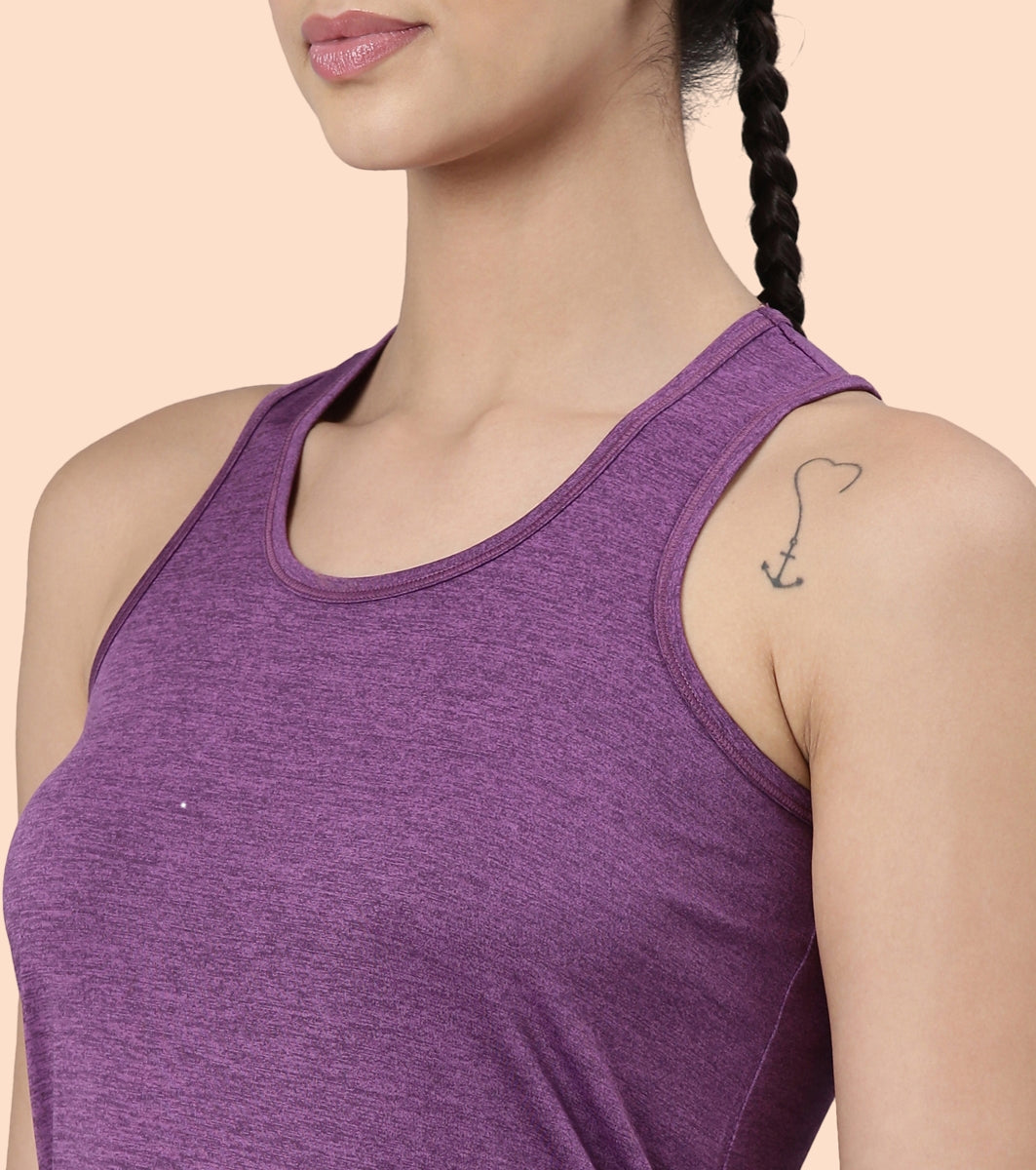 Basic Workout Tank | Dry Fit Racer Tank With Refective Graphic Relaxed Fit | Regular Length |A 308