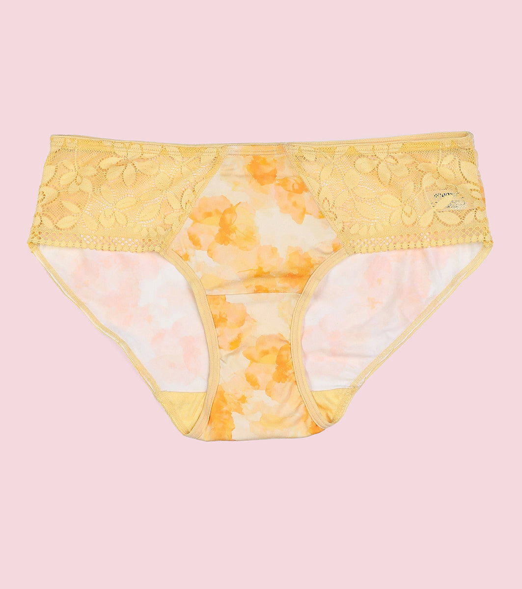 Enamor P151 The Lace Hug Mid-Waist Hipster Panty - Golden Haze