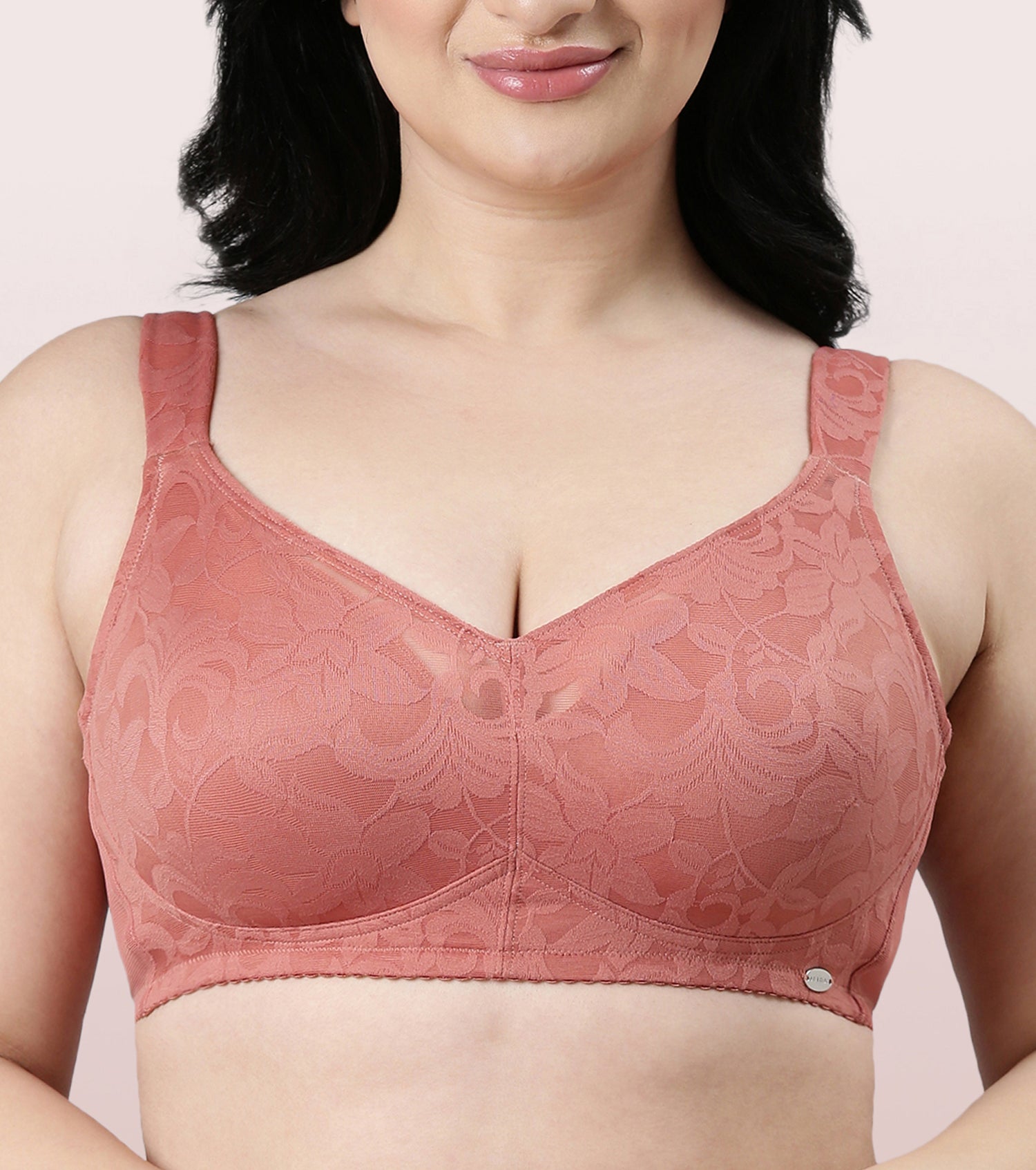 Enamor F135 Full Support Lace Bra High Coverage Non Padded