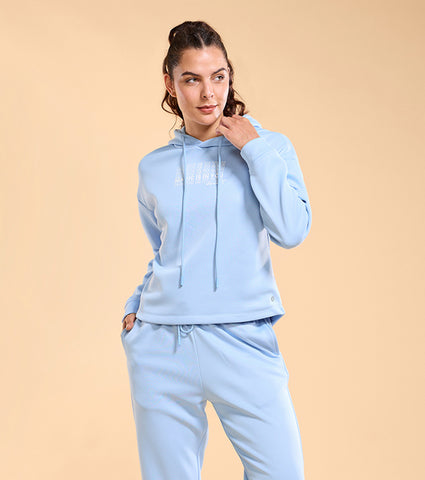 Enamor A905 Fleece Sweatshirt Relax Fit Crop Hooded Fleece Sweatshirt