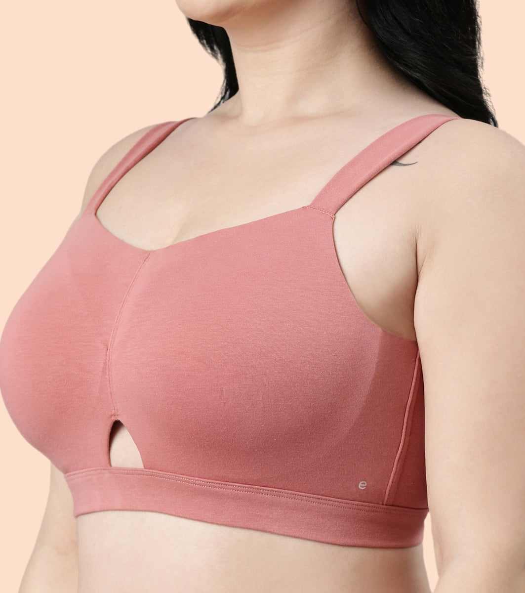 Enamor Cloud Soft A064 Cotton Full Support Minimizer Bra for Women -Padded ,Wirefree and  Full Coverage