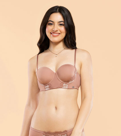 Enamor F143 Luxe Multiway Lace Balconette Bra - Padded, Wired, Medium Coverage