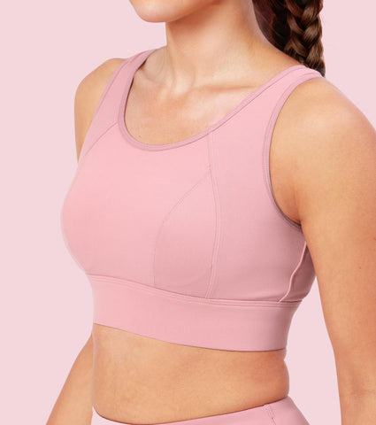 Enamor A205 Women's Quick Dry Sports Bra - High Support, Padded, High Coverage, Non-Wired - Lilas