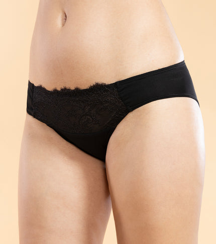 Enamor P141 Low Rise Bikini with Elegant Eyelash Lace and String Detailing for Chic Style