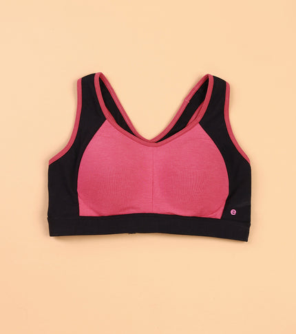 Enamor SB38 Medium Impact Cotton Sports Bra, Padded, Wire-Free, Full Coverage for Comfort